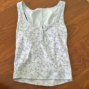 Aeropostale floral tank top button down